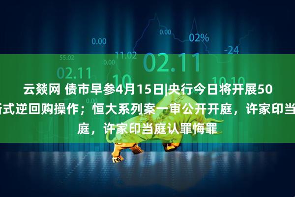 云燚网 债市早参4月15日|央行今日将开展5000亿元买断式逆回购操作;恒大系列案一审公开开庭,许家印当庭认罪悔罪